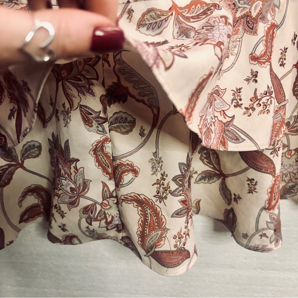 Grace Karin Floral Tiered Maxi Dress in Cream and Brown Size Small - Picture 8 of 15